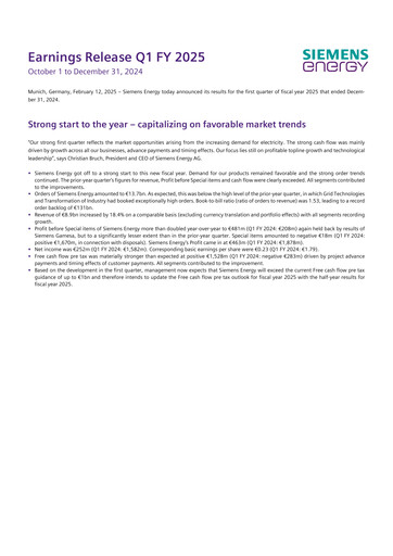 Thumbnail Siemens Energy Quarterly Report 2025-q1