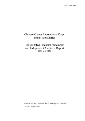 Thumbnail Chinese Gamer International Financial Statement 2022