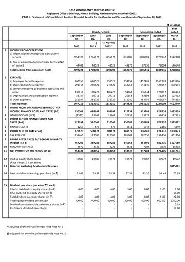Thumbnail Tata Consultancy Services Quarterly Report 2013-q2