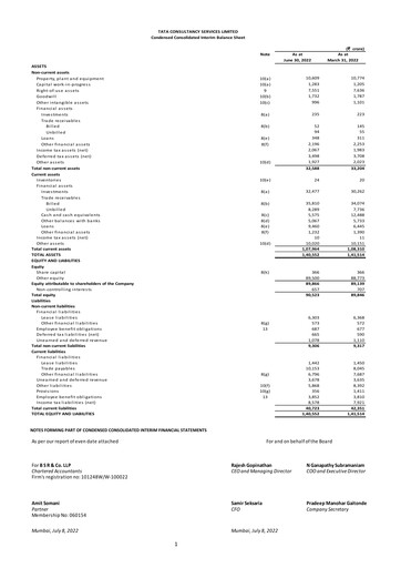 Thumbnail Tata Consultancy Services Quarterly Report 2022-q1