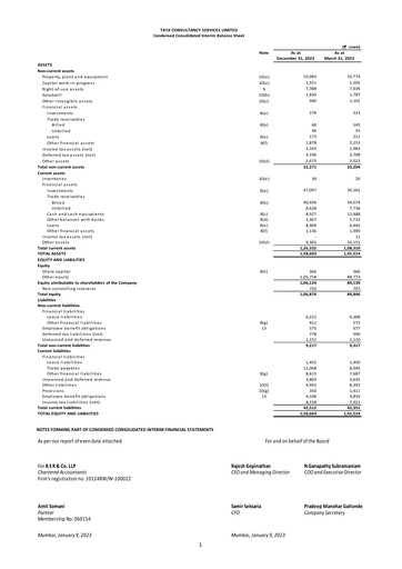 Thumbnail Tata Consultancy Services Quarterly Report 2022-q3