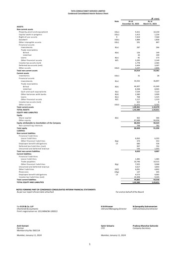 Thumbnail Tata Consultancy Services Quarterly Report 2023-q3