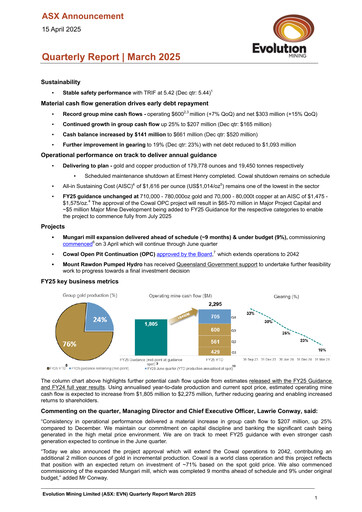 Thumbnail Evolution Mining
 Quarterly Report 2025-q1
