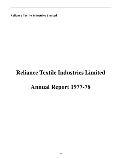 Thumbnail Reliance Industries Annual Report 1977