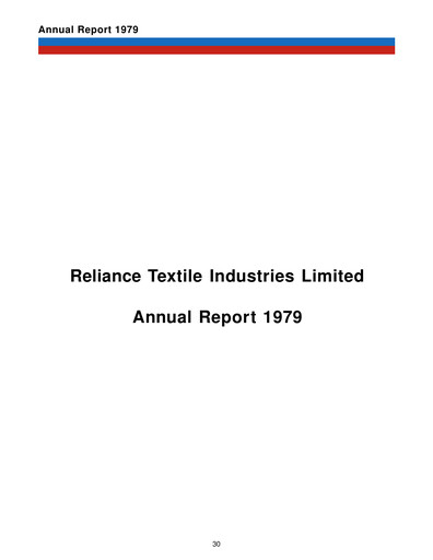 Thumbnail Reliance Industries Annual Report 1978