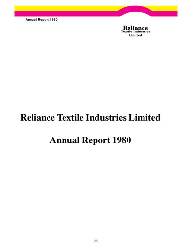 Thumbnail Reliance Industries Annual Report 1979