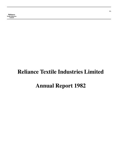 Thumbnail Reliance Industries Annual Report 1981