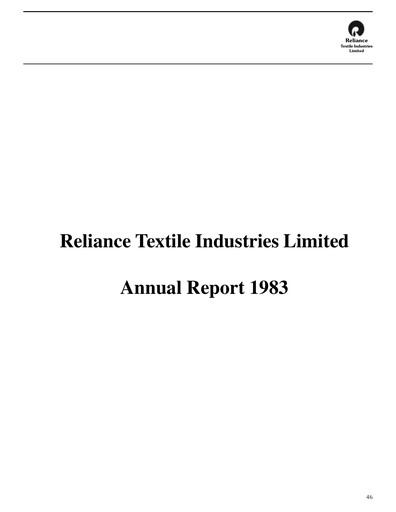 Thumbnail Reliance Industries Annual Report 1982