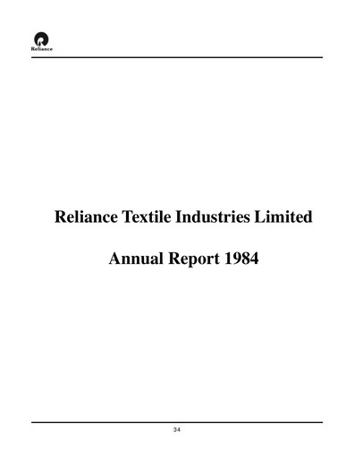 Thumbnail Reliance Industries Annual Report 1983