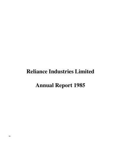 Thumbnail Reliance Industries Annual Report 1984