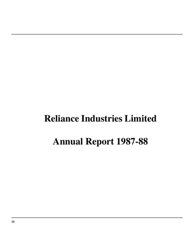Thumbnail Reliance Industries Annual Report 1987
