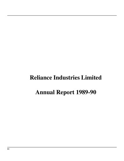 Thumbnail Reliance Industries Annual Report 1989