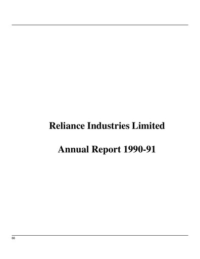 Thumbnail Reliance Industries Annual Report 1990
