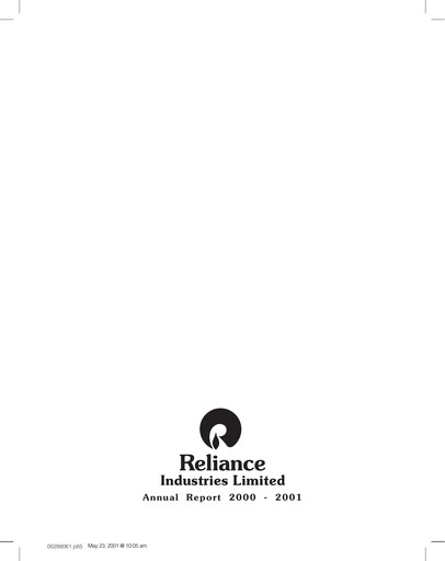 Thumbnail Reliance Industries Annual Report 2000