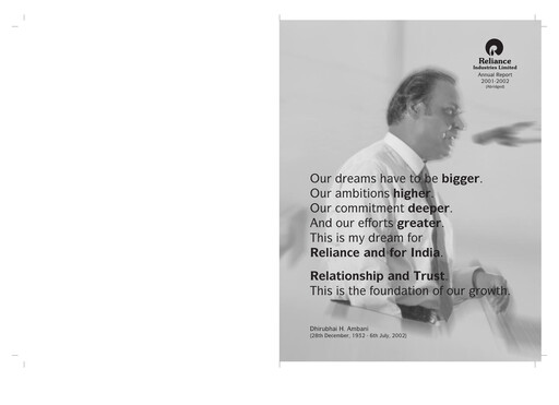 Thumbnail Reliance Industries Annual Report 2001