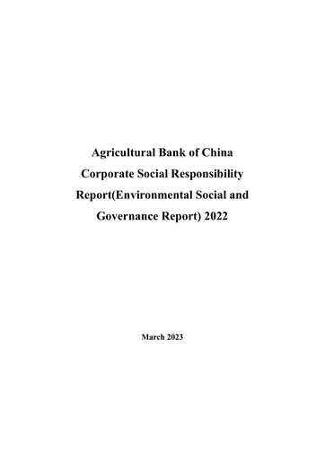 Thumbnail Agricultural Bank of China ESG Report 2022