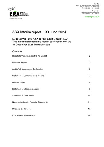 Thumbnail Energy Resources of Australia Half-year Report 2024-h1