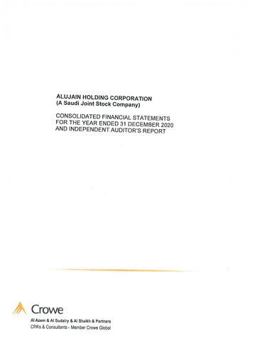 Thumbnail Alujain Corporation Financial Statement 2020