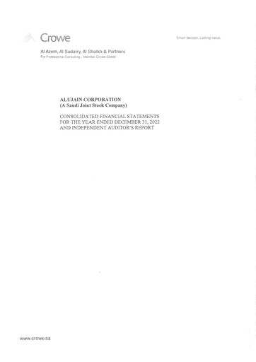 Thumbnail Alujain Corporation Financial Statement 2022