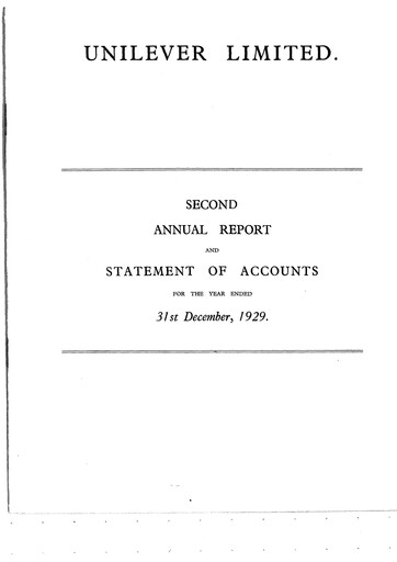 Thumbnail Unilever Annual Report 1929
