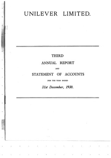 Thumbnail Unilever Annual Report 1930