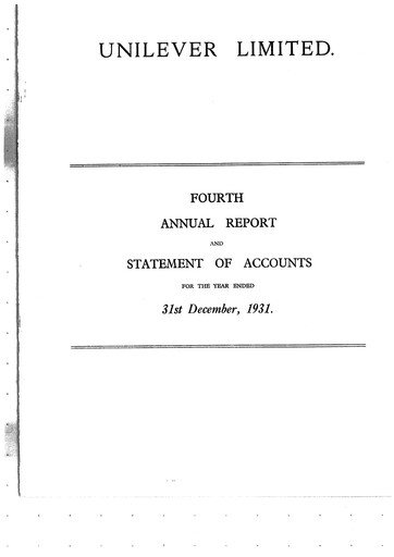 Thumbnail Unilever Annual Report 1931