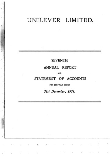 Thumbnail Unilever Annual Report 1934