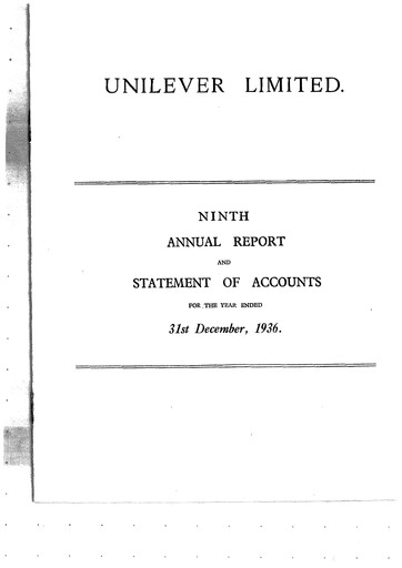Thumbnail Unilever Annual Report 1936