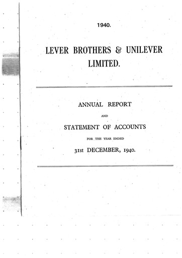 Thumbnail Unilever Annual Report 1940