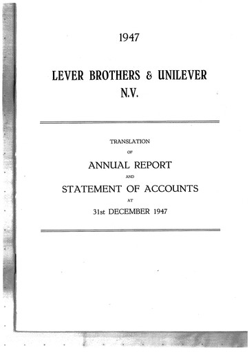 Thumbnail Unilever Annual Report 1947