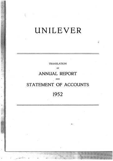 Thumbnail Unilever Annual Report 1952