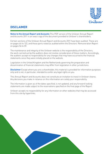 Thumbnail Unilever Annual Report 2011