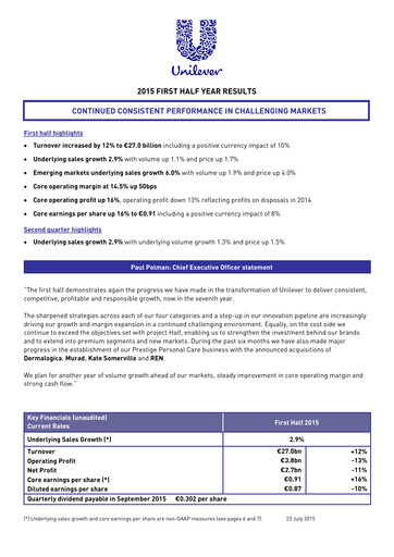 Thumbnail Unilever Half-year Report 2015-h1
