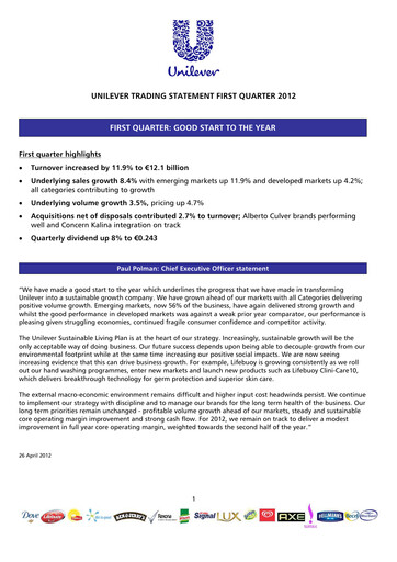 Thumbnail Unilever Quarterly Report 2012-q1