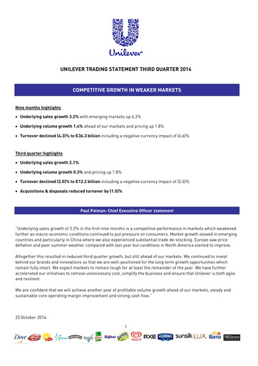 Thumbnail Unilever Quarterly Report 2014-q3