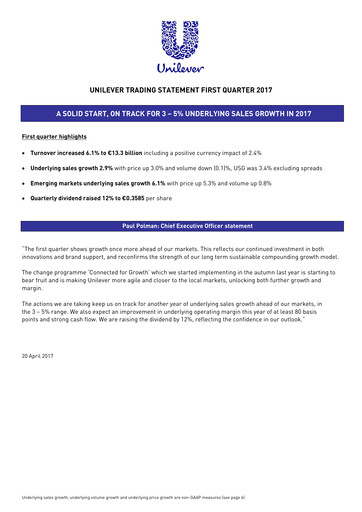 Thumbnail Unilever Quarterly Report 2017-q1