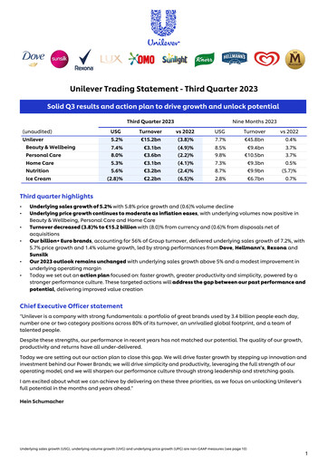 Thumbnail Unilever Quarterly Report 2023-q3