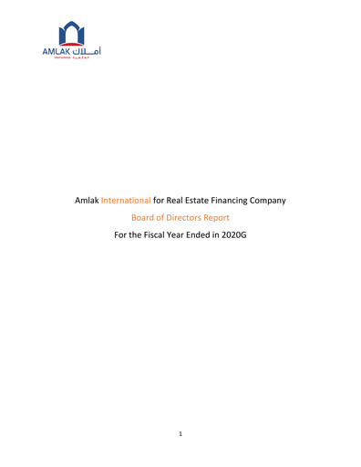 Thumbnail Amlak International Finance Company Annual Report 2020