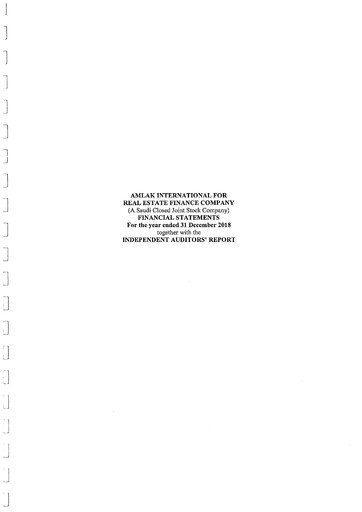Thumbnail Amlak International Finance Company Financial Statement 2018
