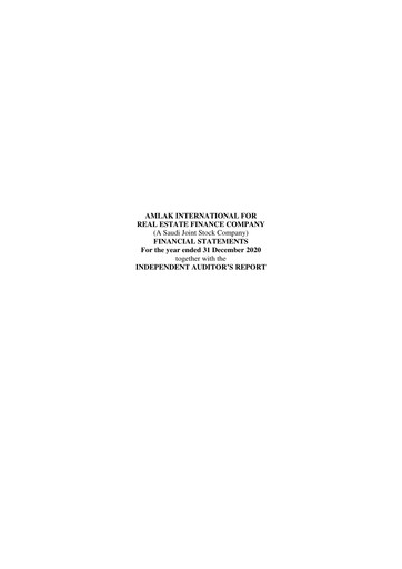 Thumbnail Amlak International Finance Company Financial Statement 2020