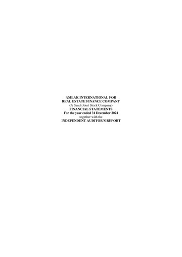 Thumbnail Amlak International Finance Company Financial Statement 2021