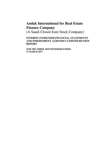 Thumbnail Amlak International Finance Company Quarterly Report 2017-q1