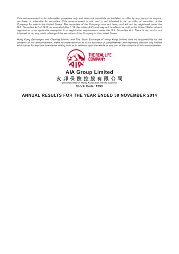 Vorschaubild AIA Finanzbericht 2014