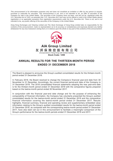 Vorschaubild AIA Finanzbericht 2018