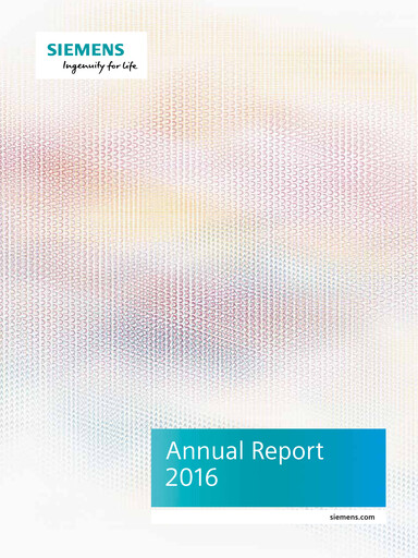 Thumbnail Siemens Annual Report 2016