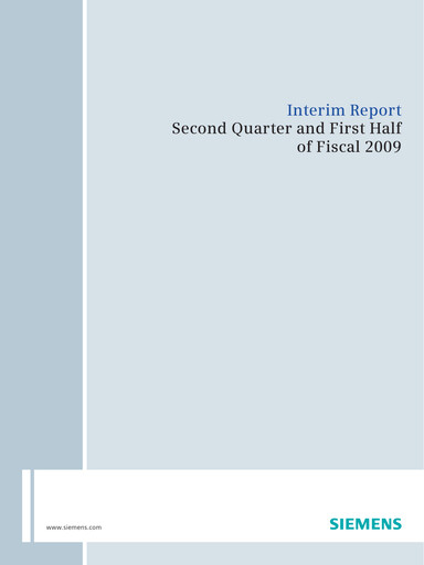 Thumbnail Siemens Half-year Report 2009-h1