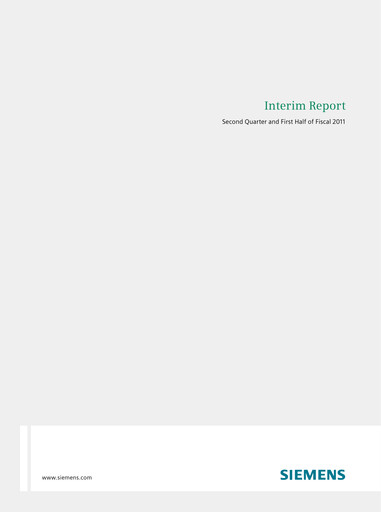 Thumbnail Siemens Half-year Report 2011-h1