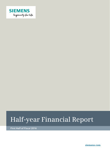 Thumbnail Siemens Half-year Report 2016-h1