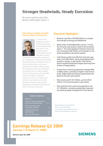 Thumbnail Siemens Quarterly Report 2009-q2