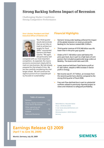 Thumbnail Siemens Quarterly Report 2009-q3